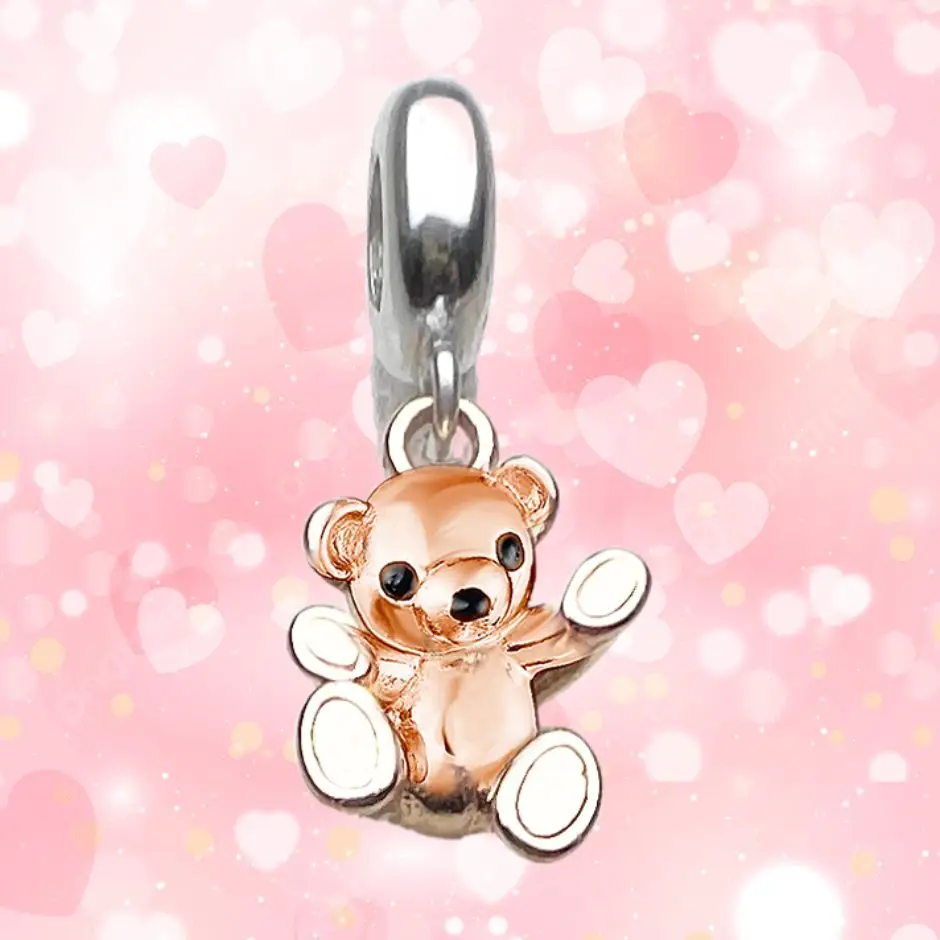 Charm Pendentif Teddy Dernière Bear Argent - Boutique Bébé en Ligne : Soins, Jouets et Articles Maison