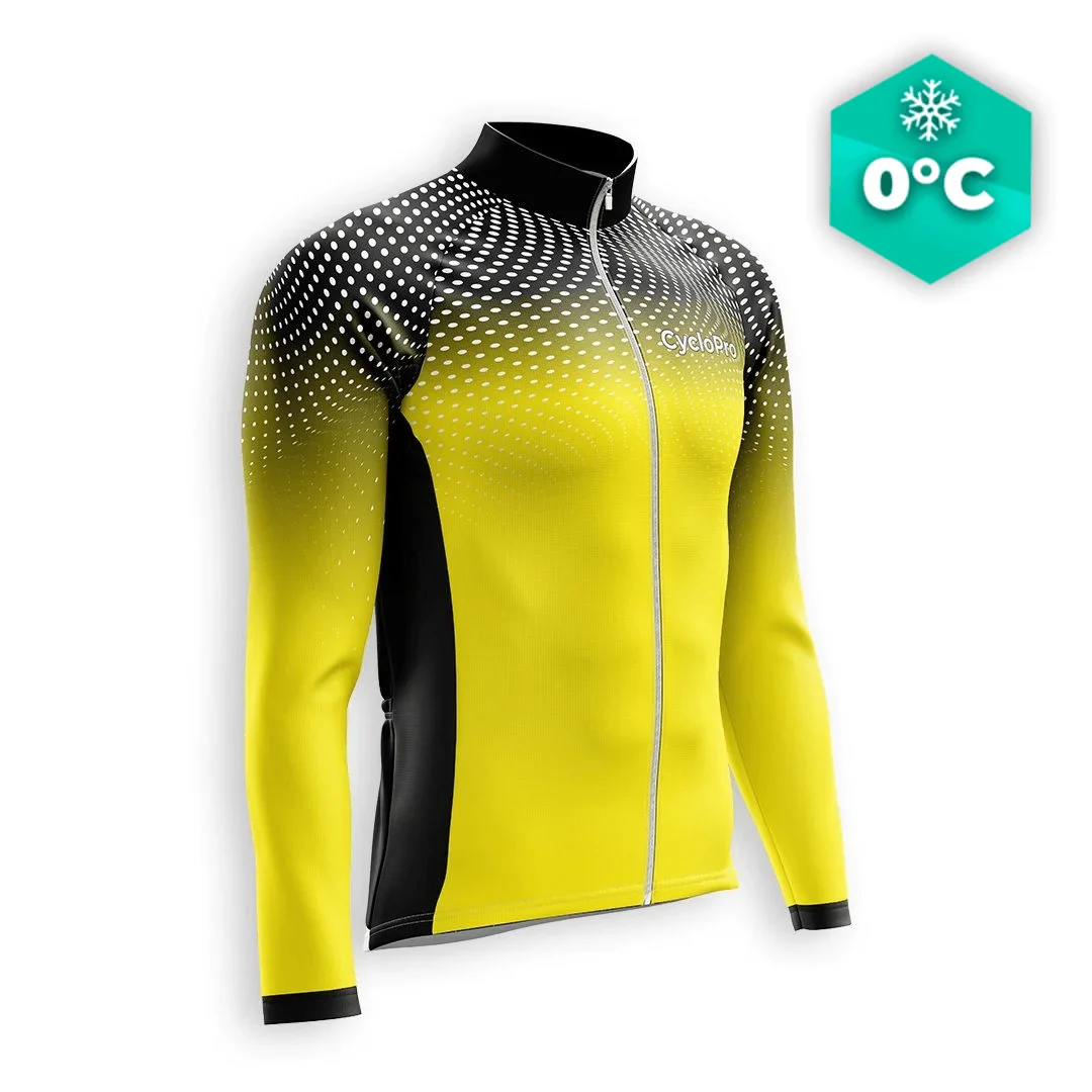 MAILLOT LONG DE CYCLISME HIVER JAUNE - technique DIMENSION+ - Tout pour Créer des Expériences Mémorables en Extérieur