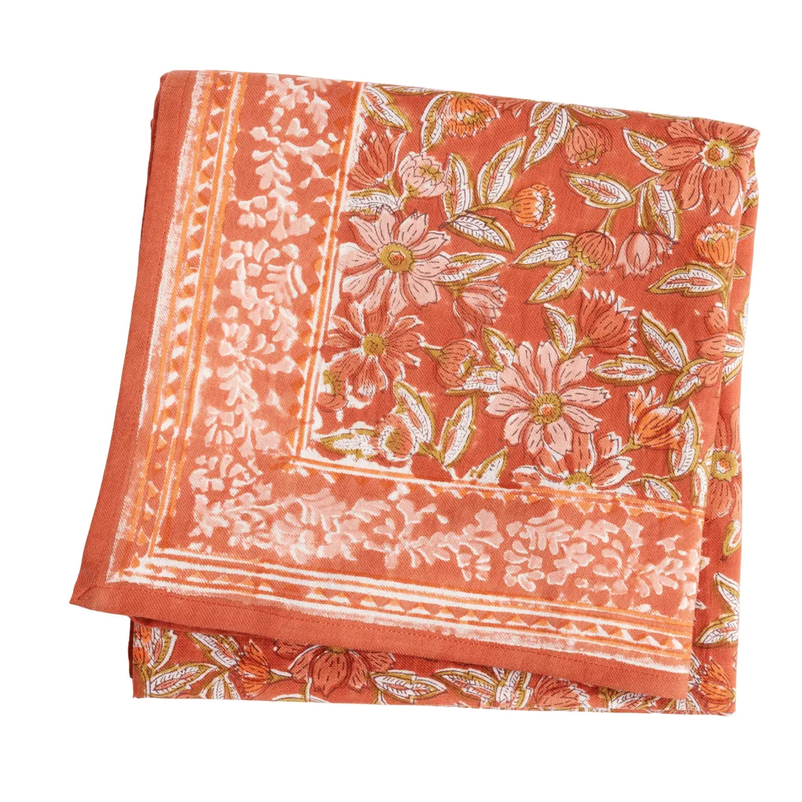Grand Foulard Indien Meera Terracotta - Bonheur du Jour Paris - Organisation de la maison avec des solutions de rangement - {'count': 1, 'name': 'numéro'}