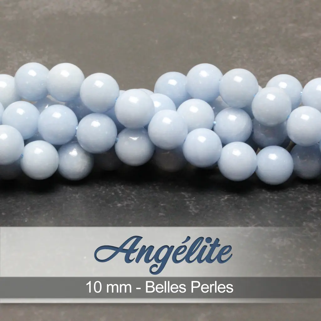 Perles Angélite – Ronde 10mm – 39cm - Édition Limitée – L’Art de la Table Française en Promotion ! Table à manger ronde extensible plateau en céramique effet marbre et bois  clair 6/8 personnes 120/200 cm - Ada - Homifab