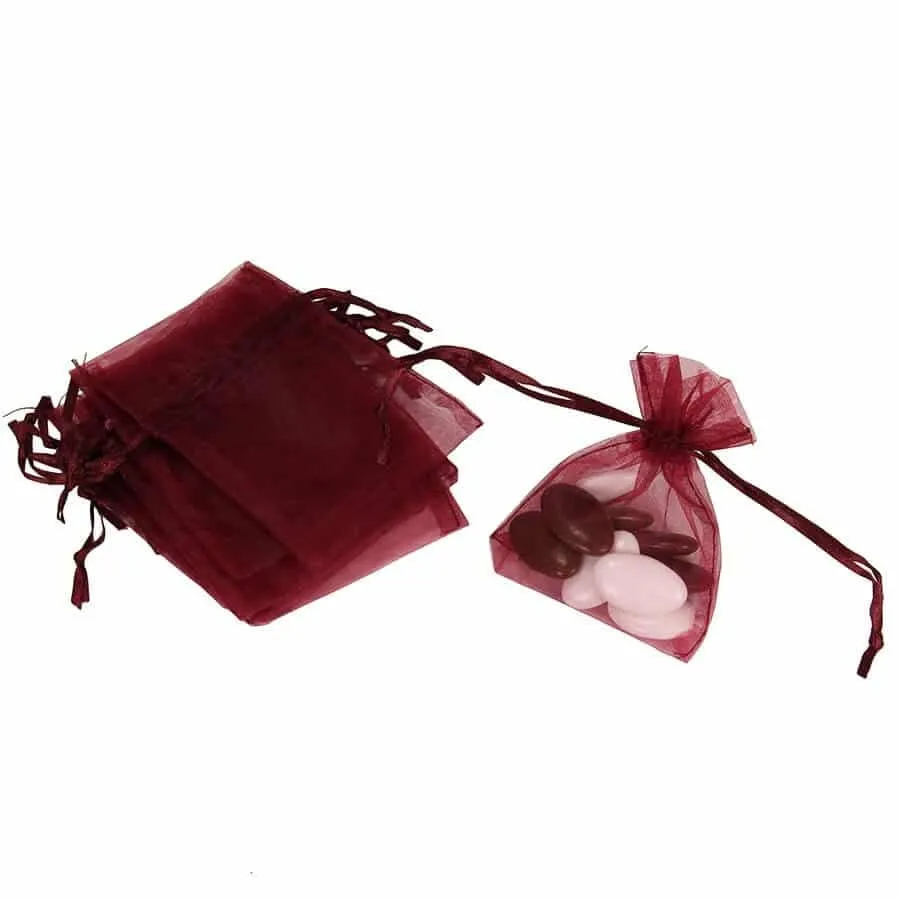 Sac organza Bordeaux Lot ​Boulangerie Pâtisserie Pain Levain Viennoiseries
