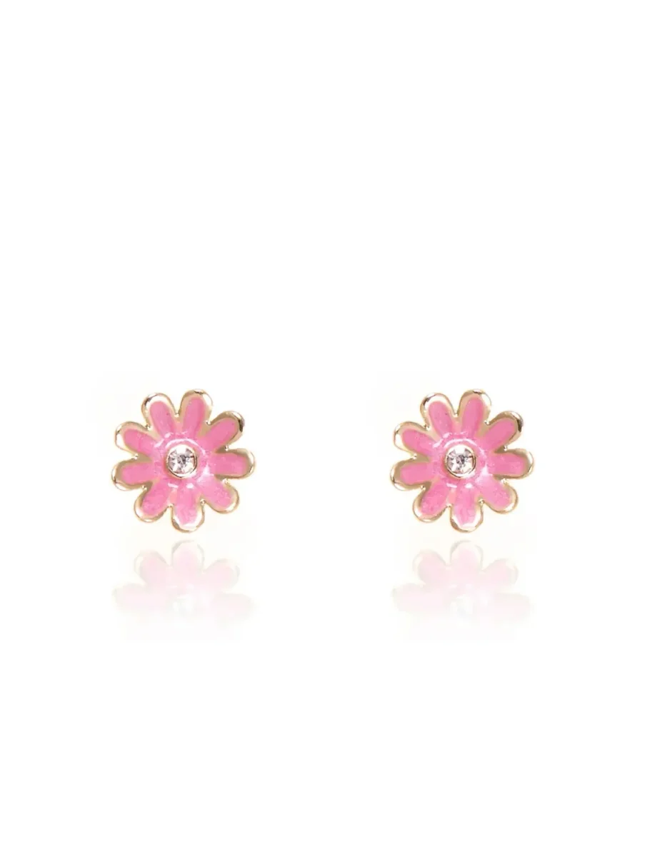 Boucles d'oreilles en émail - Marguerite Rose - Girl Nation - Boutique Maman & Bébé – Produits Essentiels au Quotidien - coquillage boucle oreille émail nation amp bébé produit