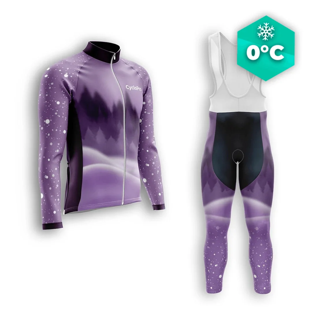 TENUE CYCLISTE HIVER HOMME VIOLET - SNOW+ - Tout pour Créer des Expériences Mémorables en Extérieur Tenue de vélo - cyclisme, confortable et performant | Kiwami sports