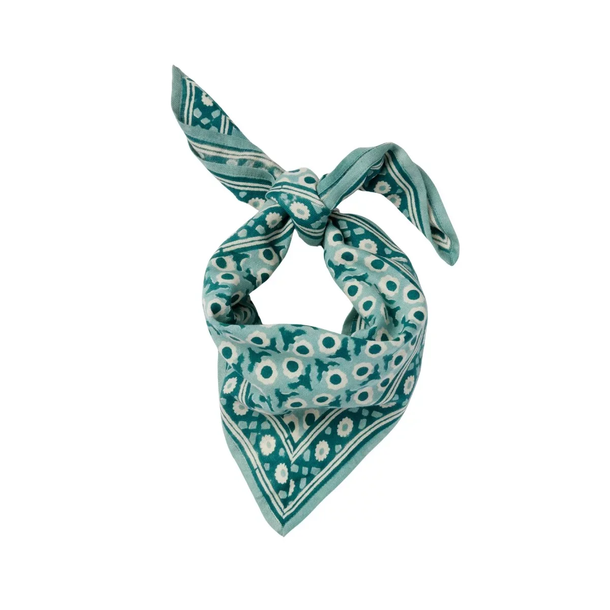 Petit Foulard Indien Isha Blue Green - Bonheur du Jour cm Paris - Organisation de la maison avec des solutions de rangement