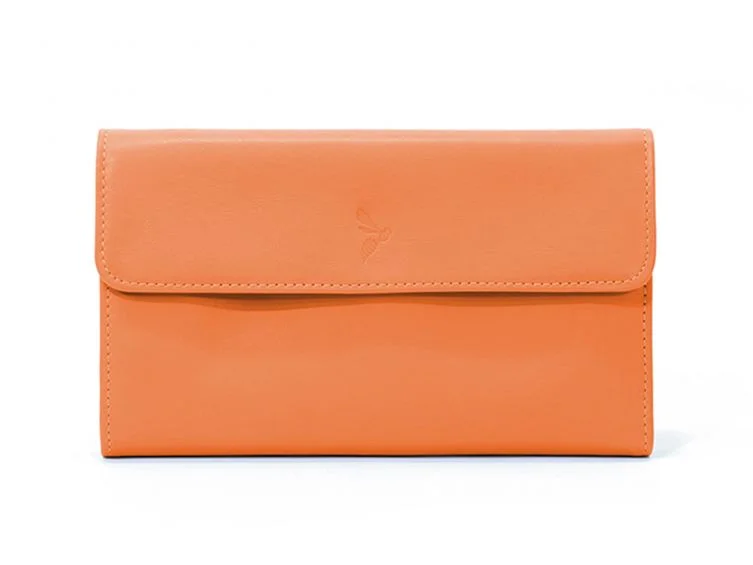 Compagnon en cuir orange – 12 cartes de crédit – 290 - Vins Rouges Harmonieux pour Chaque Occasion - {'count': 1, 'name': 'Bag'}