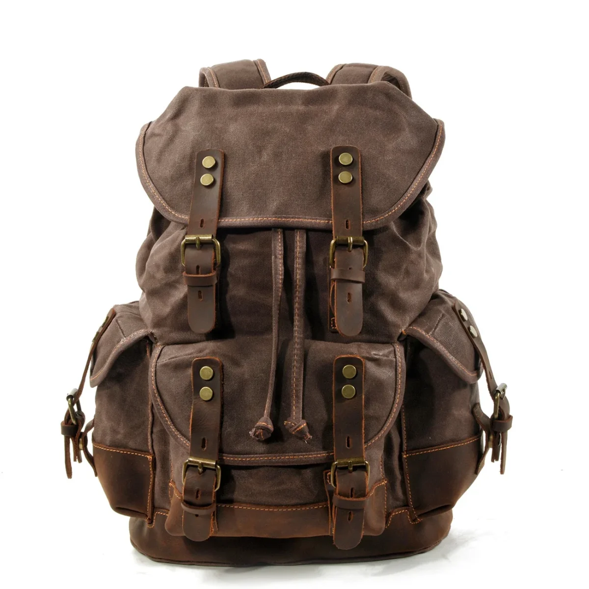 Sac à dos vintage toile marron et sangle en cuir - Outdoor Sports Shop – Bons Plans Randonnée & Trekking Amplifier - Sac à dos urbain | Sports Experts - Atmosphere