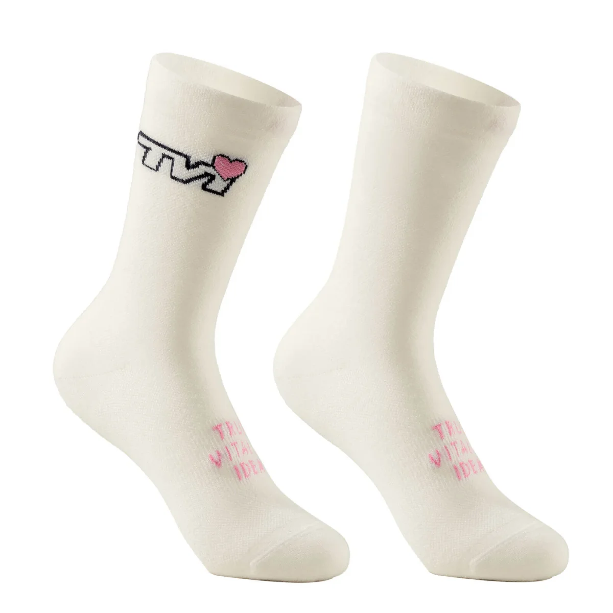 Chaussettes de sport pour femmes TVI, chaussettes de cyclisme respirantes d'hiver ROCKBROS - Accessoires Outdoor pour Plus de Liberté de Mouvement Chaussettes de sport femme mi-hautes "Slogan" – respirantes, anti-frot