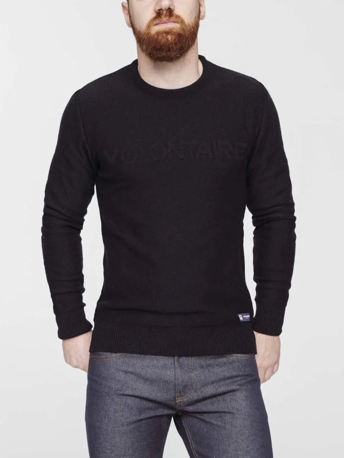 PULL AJUSTE 770 pépites VOLONTAIRE laine recyclee bleu Homme - Vins Rouges Harmonieux pour Chaque Occasion