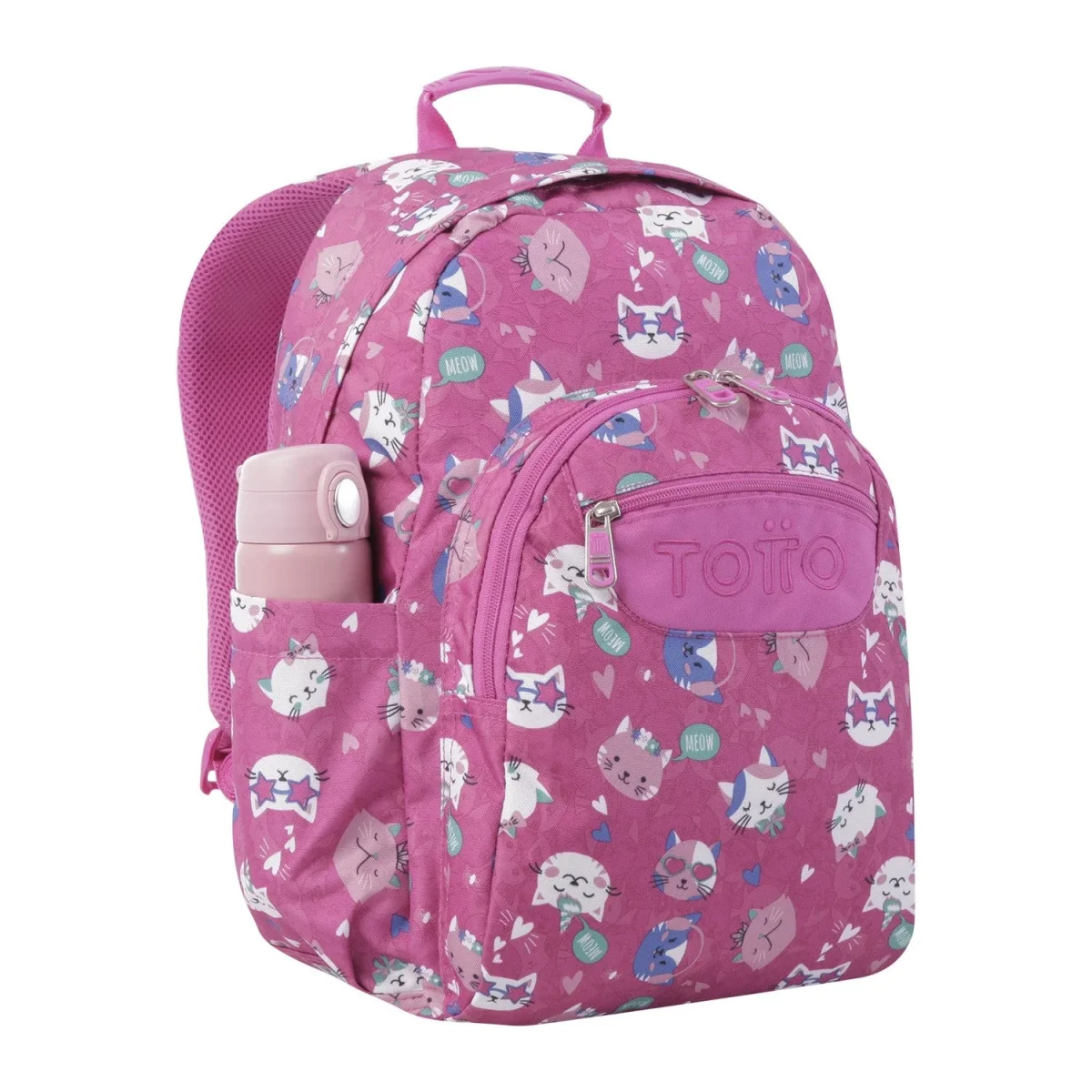 TOTTO Mochila escolar - Acuareles - 8IW Fiesta Gatitos - Des Produits Outdoor Pensés pour Vos Aventures au Quotidien Totto Acuareles - Sac à dos - polyester - Étoile Papillon Pas Cher | Bureau  Vallée