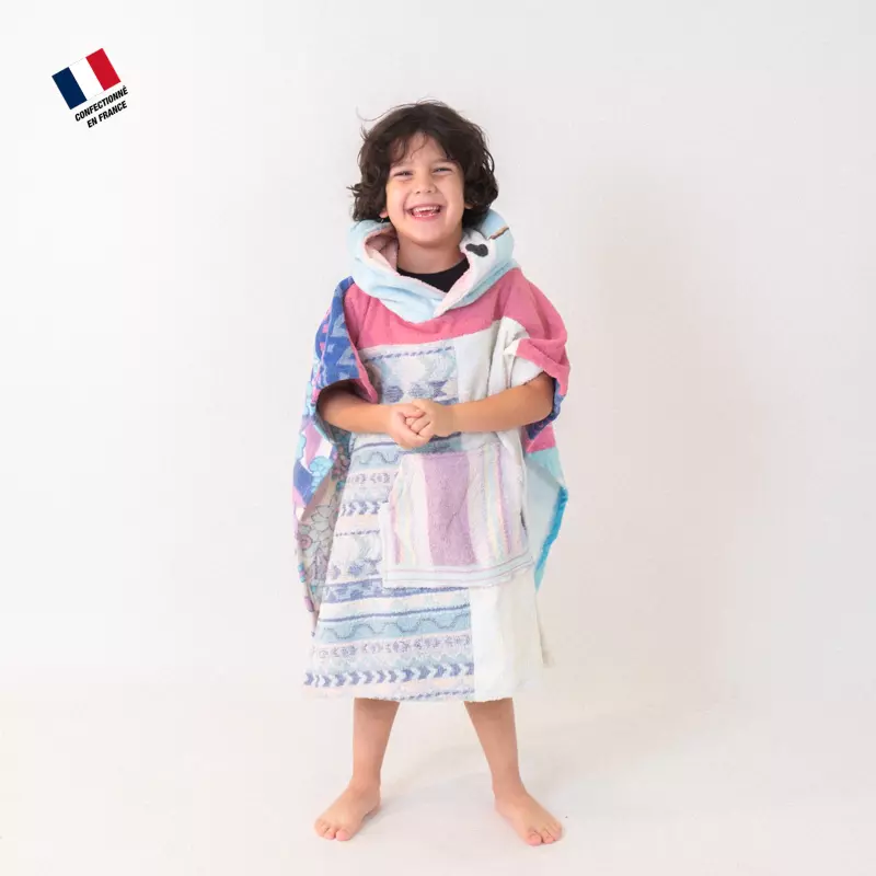 Poncho upcyclé enfant Elsa Mellow Sea - Outdoor Sports Shop Luka – Bons Plans Randonnée & Trekking