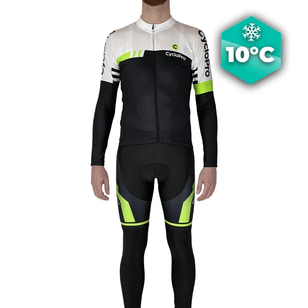Tenue Cycliste Automne Blanche et Verte - Pro+ - Tout pour Créer des Expériences Mémorables vert en Extérieur