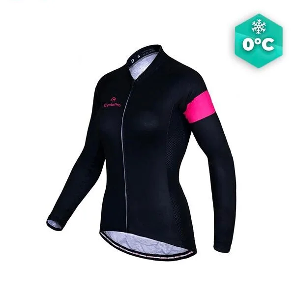 MAILLOT LONG CYCLISME ROSE HIVER ÉLÉGANCE+ Expériences Mémorables Extérieur