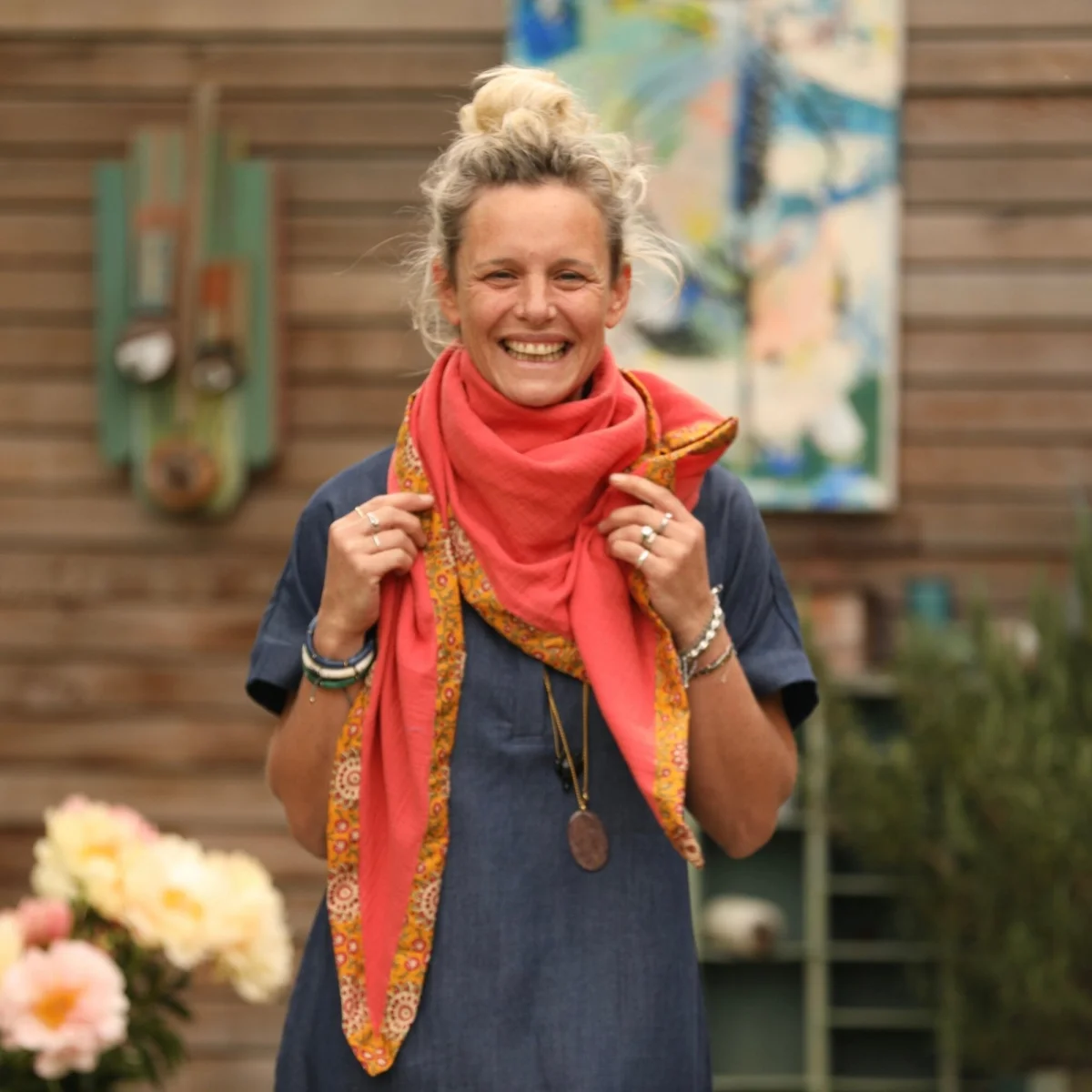 Le foulard Calista papaye/Tara - Vins Rouges Harmonieux pour Chaque Occasion Foulard motif bandana lie de vin femme