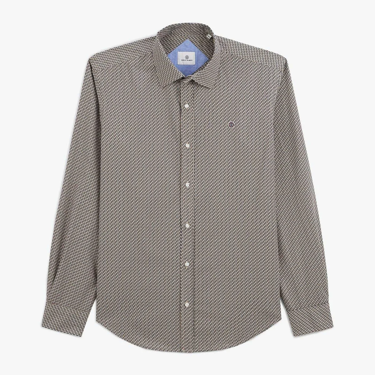 Chemise imprimé géométrique bleu foncé - E-shop mondial – Produits durables, modernes et accessibles partout Ô Bocal - Boutique sans emballage jetable bio vrac zéro déchet