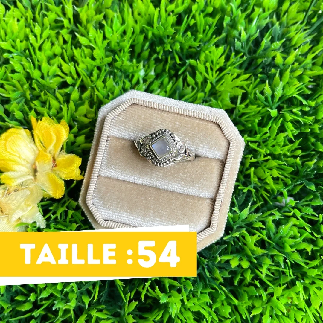 Bague Pierre de Lune Blue Fire #138 - Saldi Straordinari – Offerte Speciali Disponibili Adesso Bague goutte Pierre de Lune et zircons Plaqué or - L'Atelier d'Amaya