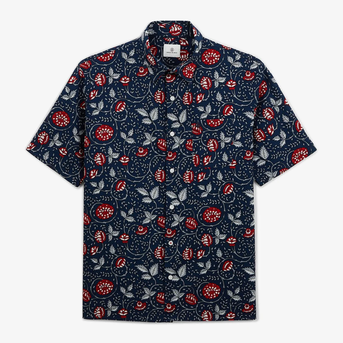 Chemise manches courtes San indigo imprimé batik - E-shop mondial – Produits durables, modernes et accessibles partout - promod chemise manche imprimé e-shop produit