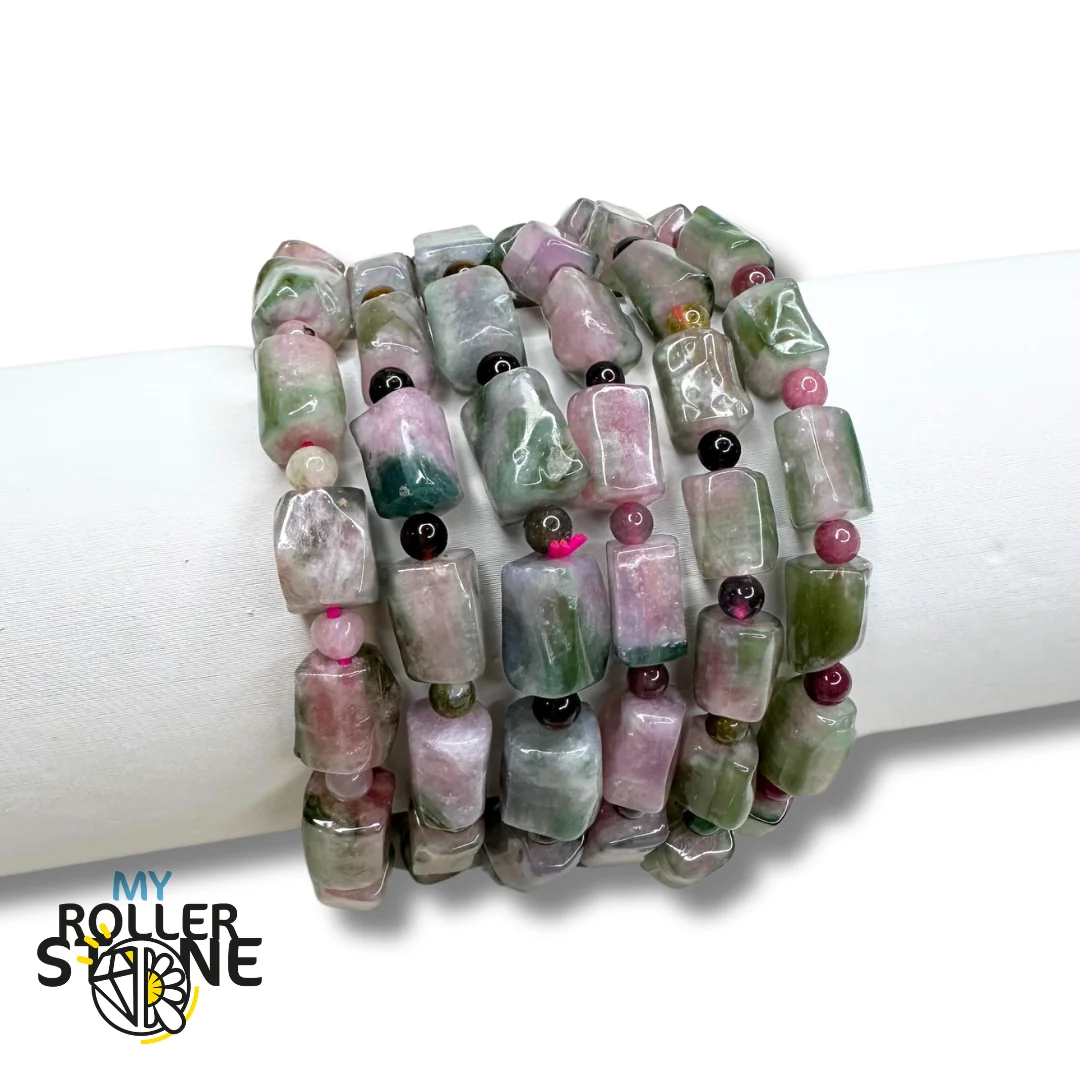 Bracelet Tourmaline Watermelon - Saldi Straordinari – Offerte Speciali Disponibili Adesso Green Bead Men Premium Bracelet Set (Achebe)