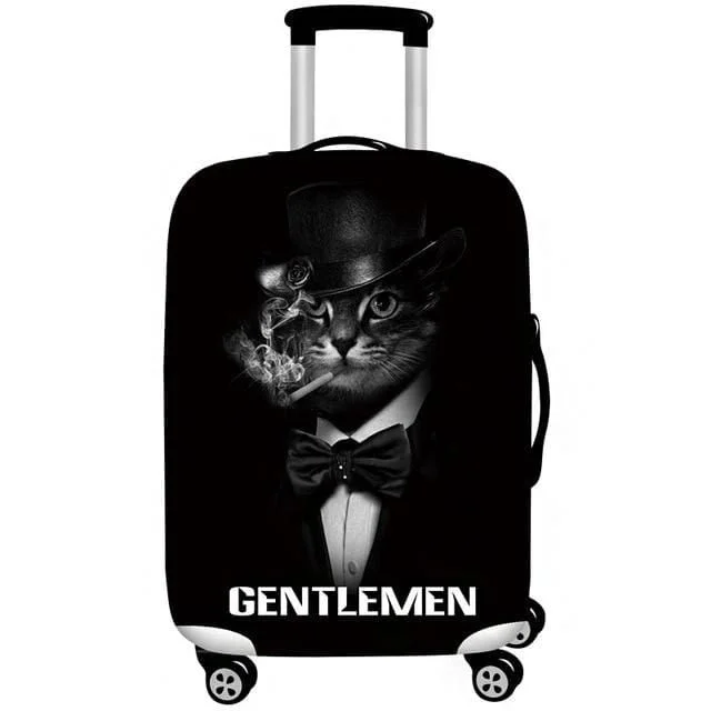 Housse de Valise Gentlemen Cat - Univers maison et accessoires utiles pour une vie simplifiée Bien protéger son bagage avec une house de valise - Valise de voyage