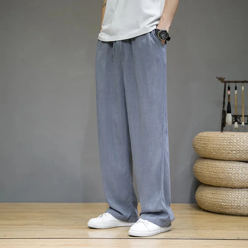Pantalon Droit Japonais en Coton et Lin - Saldi Straordinari – Offerte Disque Speciali Disponibili Adesso