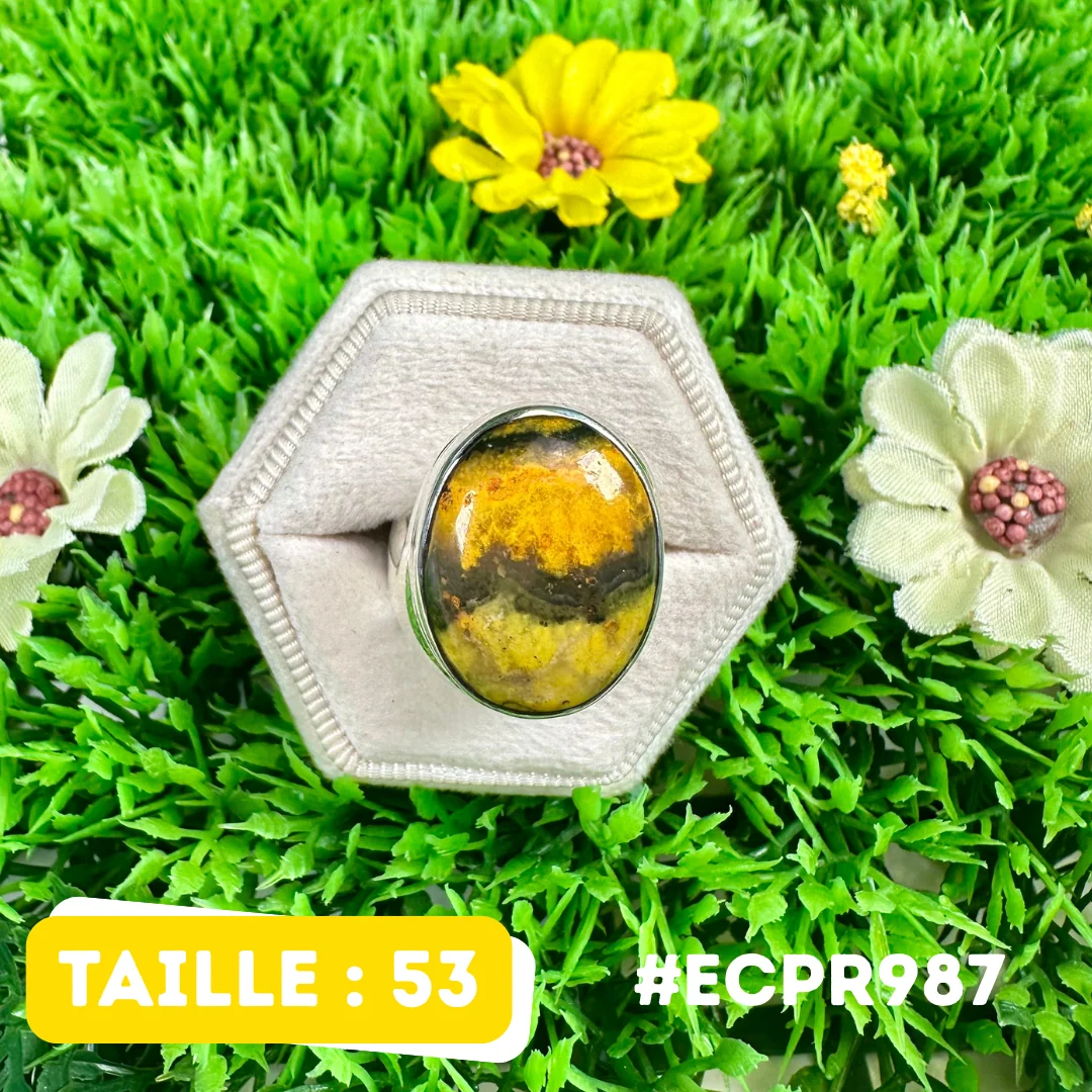 Bague Jaspe Bumblebee Argent ECPR987 Saldi Straordinari Offerte Speciali Disponibili Adesso