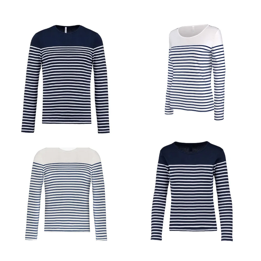 Marinière fantaisie manches longues - Outdoor Sports Shop – Bons Plans Randonnée & Trekking - {'count': 3, 'name': 'Blanc'}
