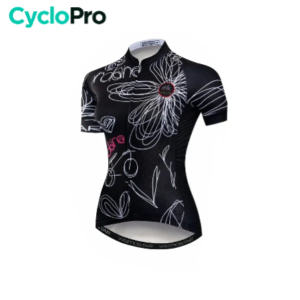 Maillot Vélo Route Noir Drawing+ Expériences Mémorables Extérieur