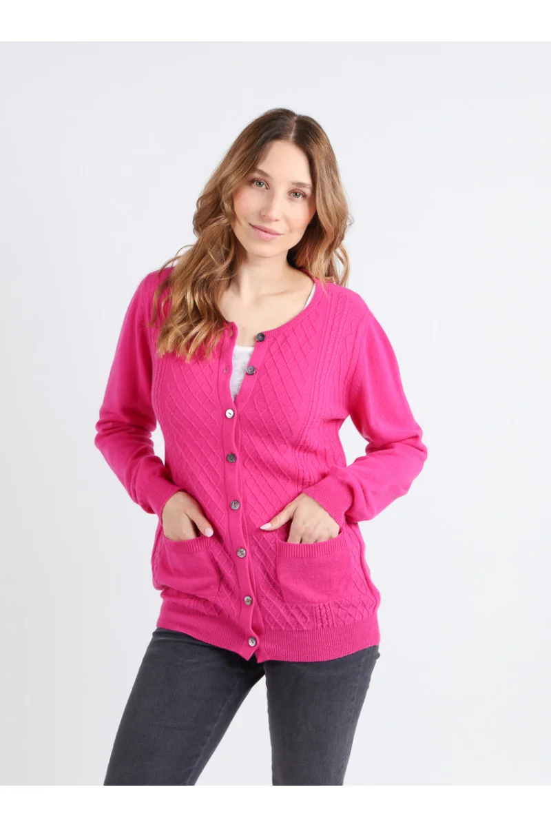 Cardigan en cachemire et laine Made in France - Vins FEMME Rouges Harmonieux pour Chaque Occasion