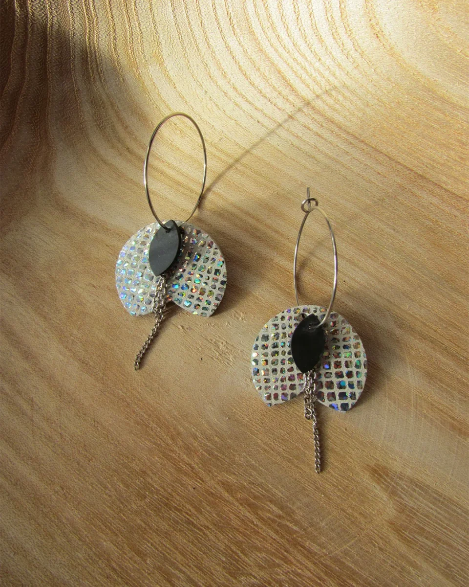 Boucles Pierre d'oreille créoles pétales boule à facettes - Saldi Straordinari – Offerte Speciali Disponibili Adesso