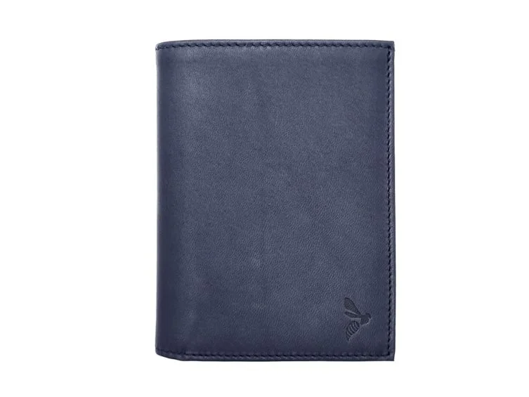 Portefeuille anti-rfid “Luxe” en cuir bleu – 13 cm – PM-028-06 - Vins Rouges Harmonieux pour Chaque Occasion - {'count': 2, 'name': 'Morceau'}