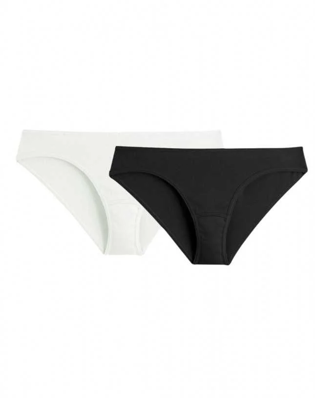 Lot De 2 Culottes 100% Coton Bio – Noir + Blanc - Vins Rouges Harmonieux pour Chaque Occasion - {'count': 2, 'name': 'Pois'}