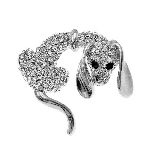 Broche Chien Glossy Teckel - Escarpins & Stilettos élégants pour femme – Nouvelle collection tendance Broche chien Teckel Pas Bouger Taratata bijoux argent multi