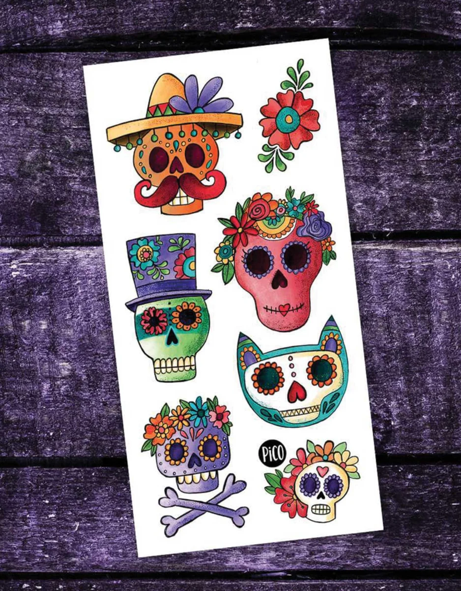 Tatouage - Les calaveras sympas - Pico - Boutique Maman & Bébé – Produits Essentiels au Quotidien Tattoos A La Citronelle 14u SUAVINEX, Vente en ligne de Cosmétique et  hygiène bébé | Bébé 9