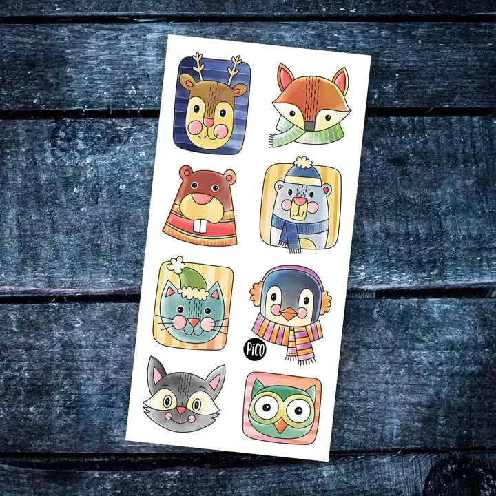 Pico Tatouage - Les animaux hivernaux|| Pico Tatouage - The winter animals - Boutique Bébé en Ligne : Soins, Jouets et Articles Maison Mes p'tits tattoos Animaux - Un jeu Auzou - Boutique BCD JEUX