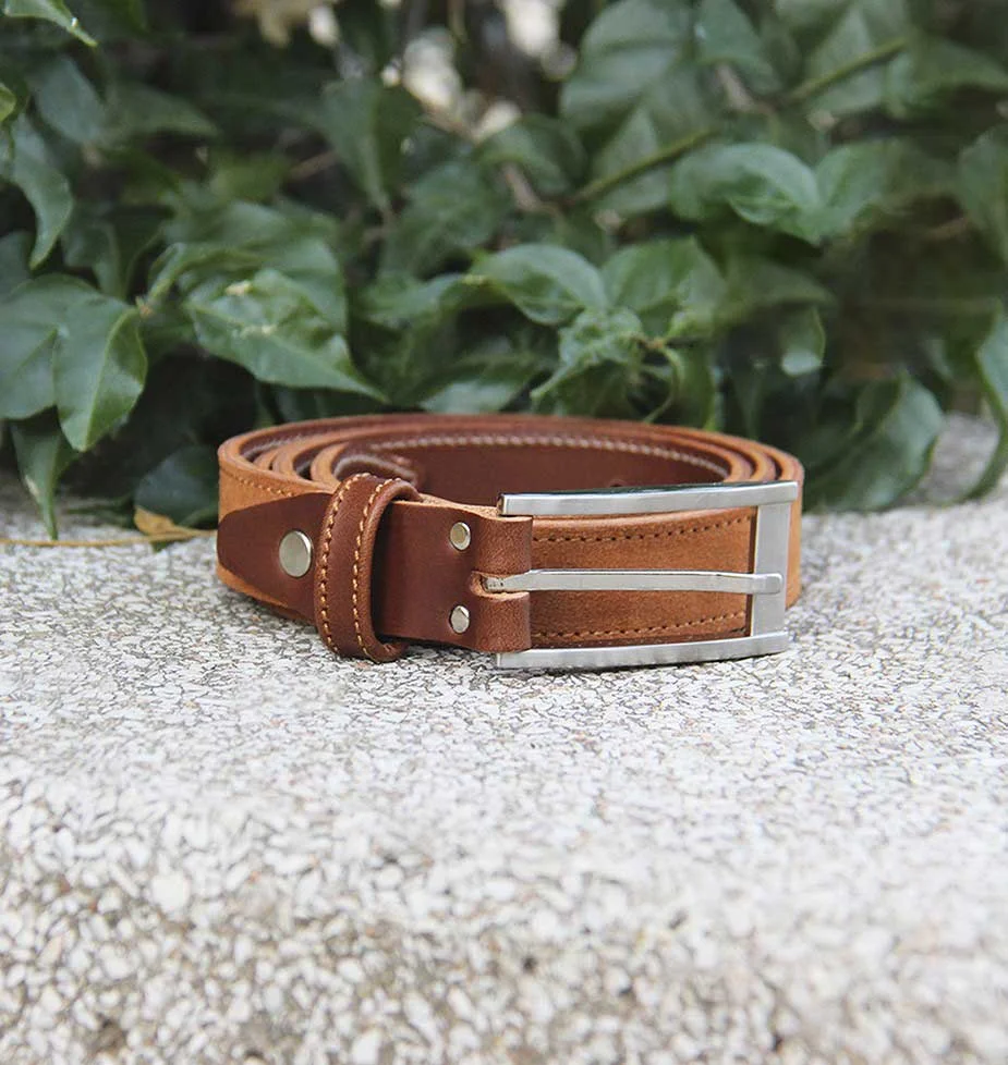 Ceinture New-York cuir marron cognac - Vins Rouges Harmonieux pour Chaque Occasion Tamponnée