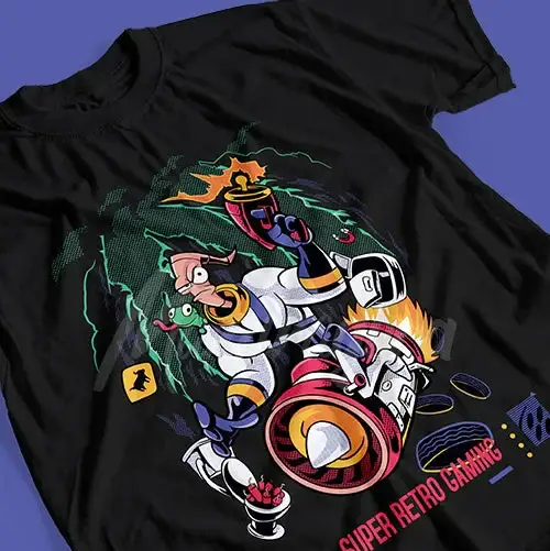 T-shirt Coton Jeu video Earthworm Jim - Boutique Bébé en Ligne : Soins, Jouets et Articles Maison - vêtements t - shirt ligne soin jouet article