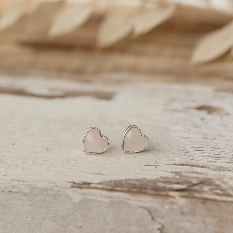 Heart of Stone Studs – Rose Quartz/Silver - Saldi Straordinari – Offerte Speciali Disponibili Adesso - blue rose 8211 rose