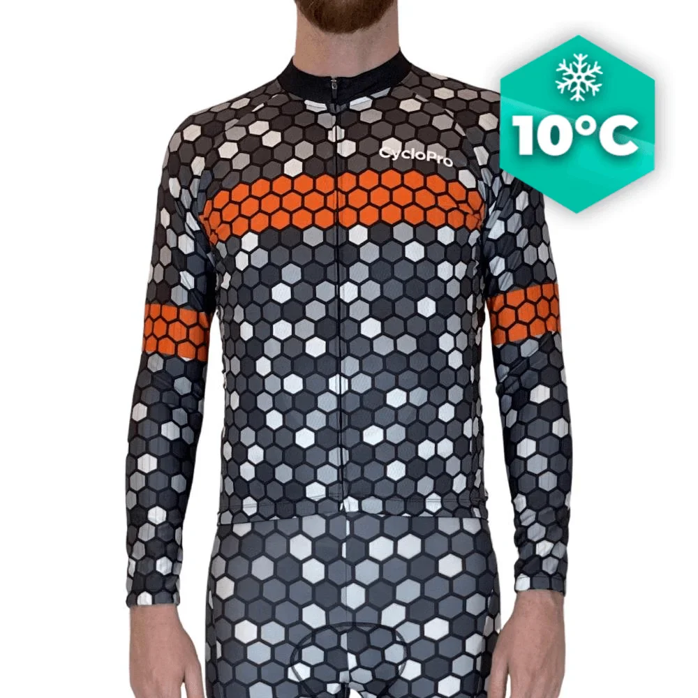 MAILLOT LONG DE CYCLISME ORANGE - AUTOMNE - ATMOSPHERE+ - Tout pour Créer des Expériences Mémorables en Extérieur - {'count': 1, 'name': 'meilleurs'}
