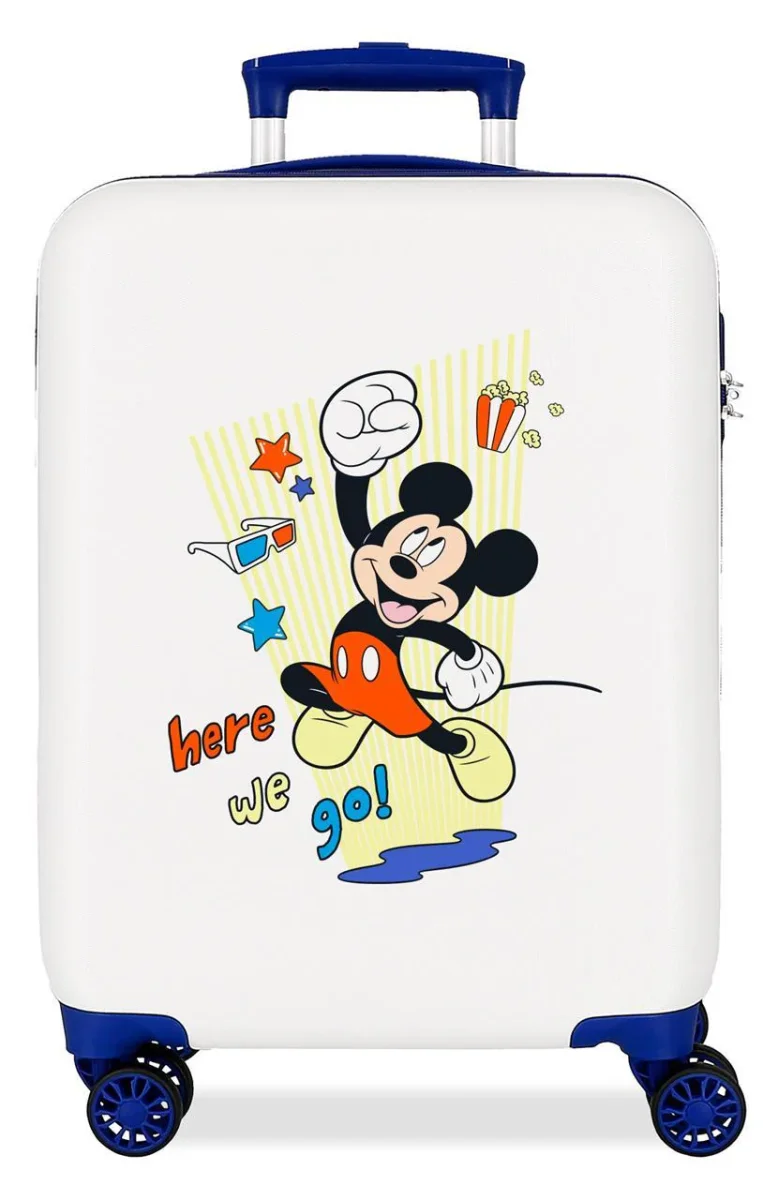 4771145 TROLLEY ABS 55CM.4R. MICKEY HERE WE GO BLANCO - Des Produits Outdoor Pensés pour Vos x3 Aventures au Quotidien