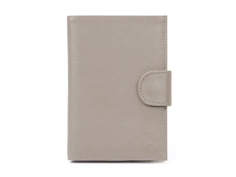 Portefeuille en cuir avec patte de fermeture – taupe – 320 - Vins Rouges Harmonieux pour Chaque Occasion Portefeuille cuir vachette gras 94-811