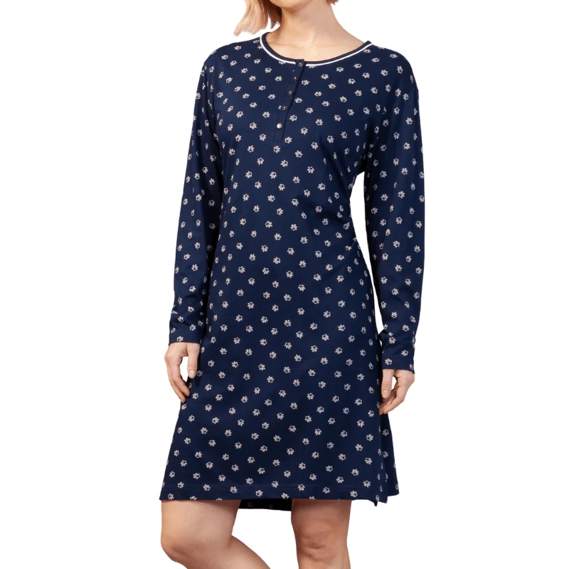 Chemise de nuit à manches longues - Bleu Foncé - Organisation de la maison avec des solutions de rangement - {'count': 1, 'name': 'Home'}