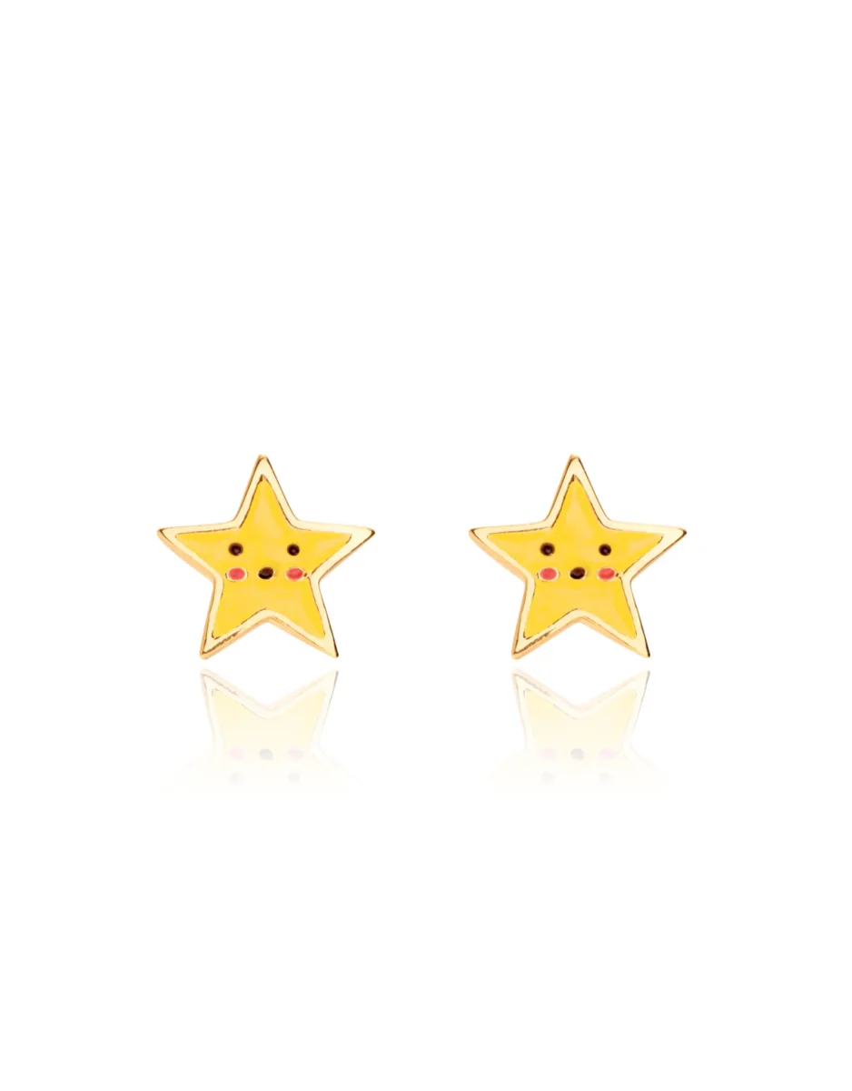 Boucles d'oreilles en émail - Étoile - Girl doré Nation - Boutique Maman & Bébé – Produits Essentiels au Quotidien
