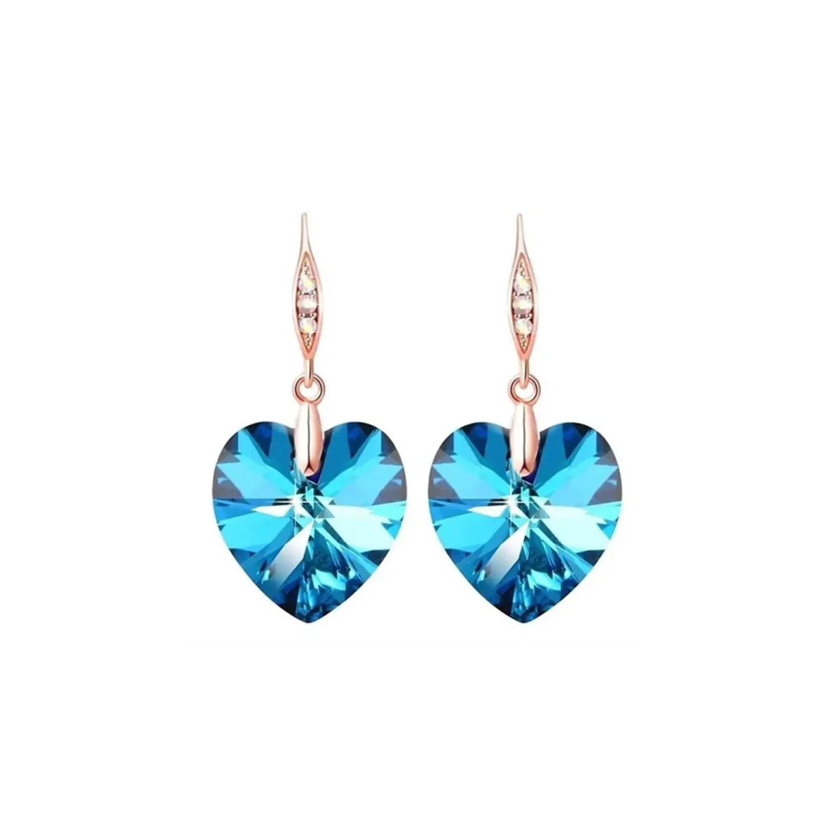 Clear crystal heart earrings Vins Rouges Harmonieux Occasion