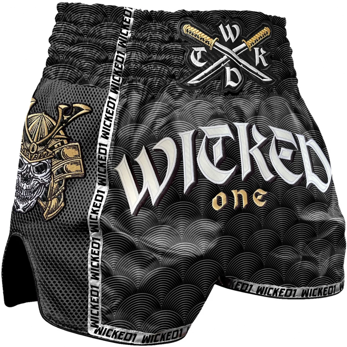 Short Boxe Thai Wicked One Samourai Black/Grey - Matériel sport pas cher – Meilleur rapport qualité-prix Archives des rapport qualité-prix. - Materiel Campagne