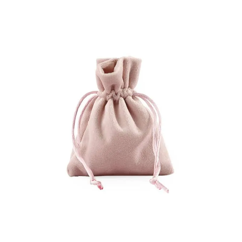 Sac Dragées Velours Rose ​Boulangerie Pâtisserie Pain Levain Viennoiseries