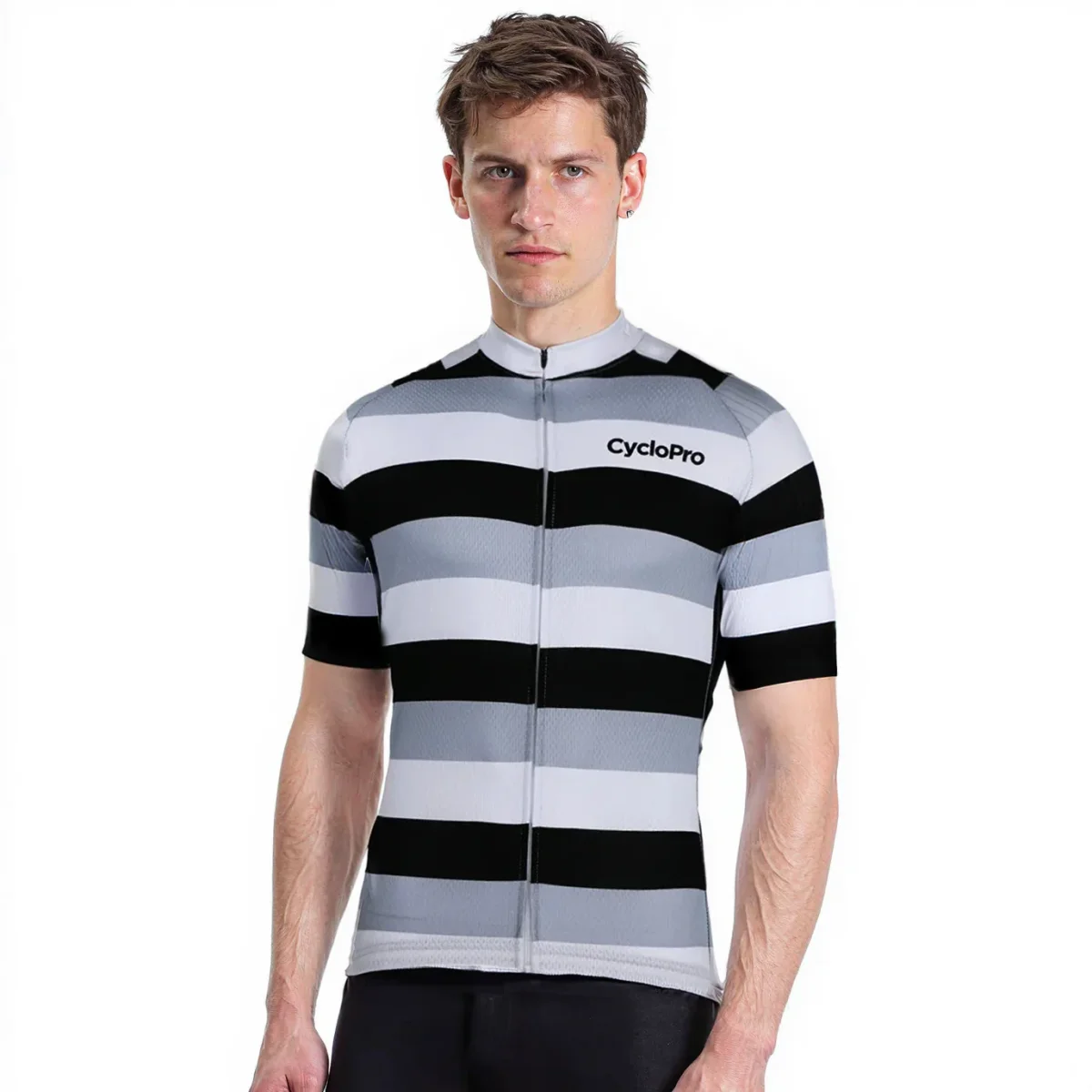 Maillot cyclisme Noir Blanc Évasion+ Expériences Mémorables Extérieur