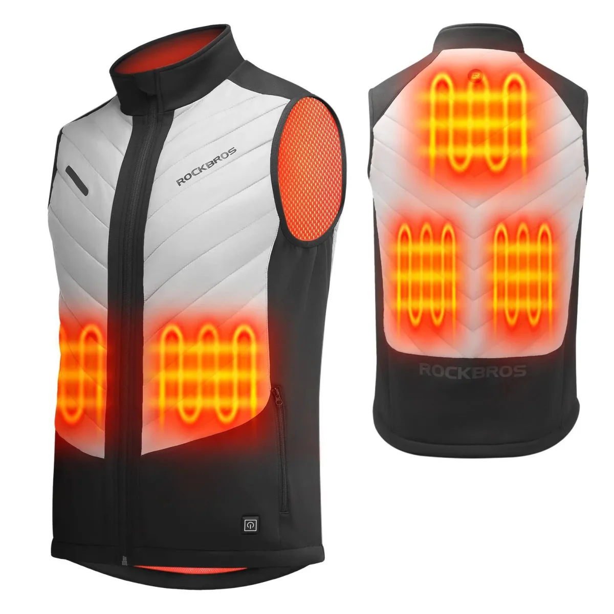 Gilet chauffant électrique ROCKBROS avec 3 Polar réglages de température pour hommes/femmes - Accessoires Outdoor pour Plus de Liberté de Mouvement