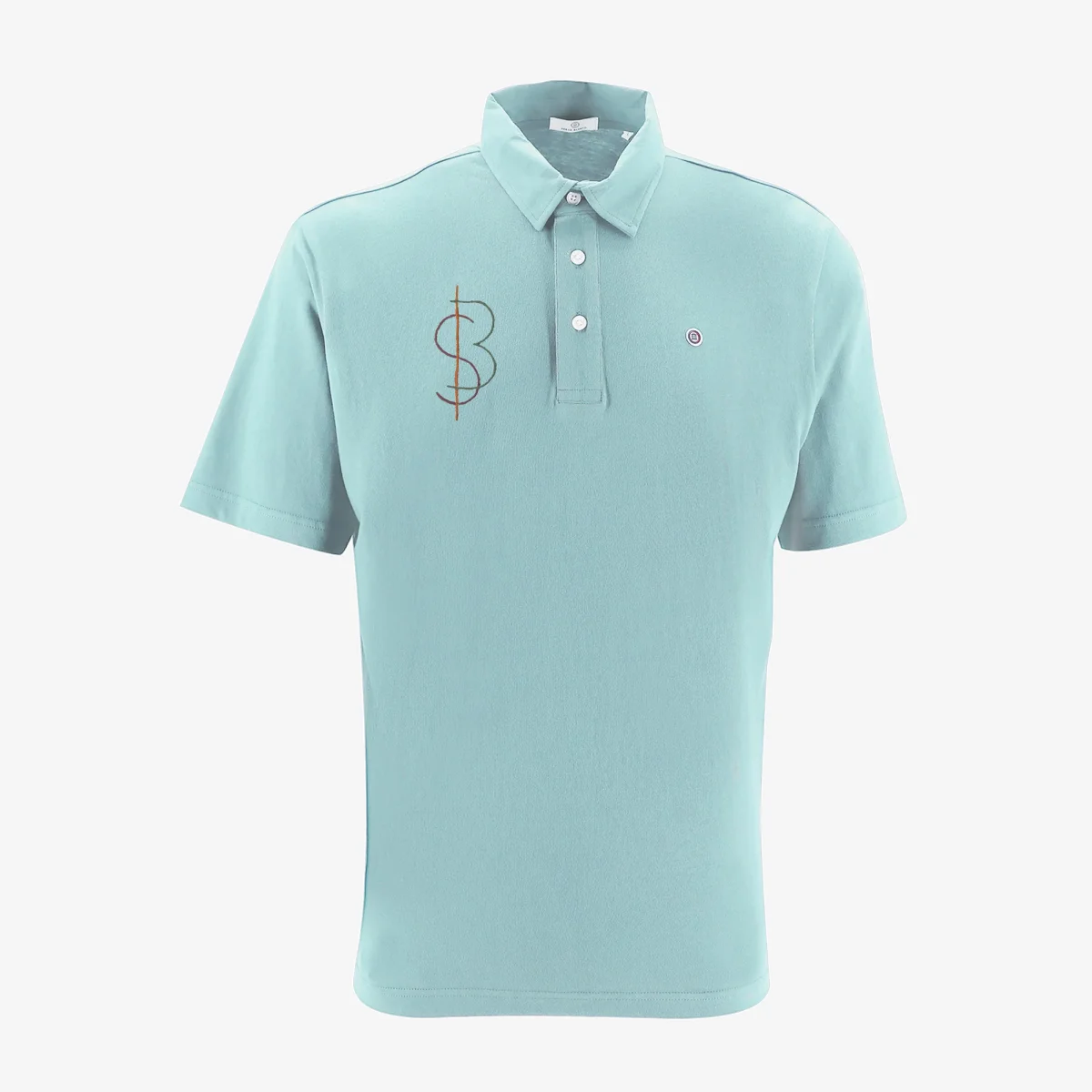 Polo manches courtes en coton avec broderie SB bleu dragée - E-shop mondial – Produits durables, modernes MARINS et accessibles partout