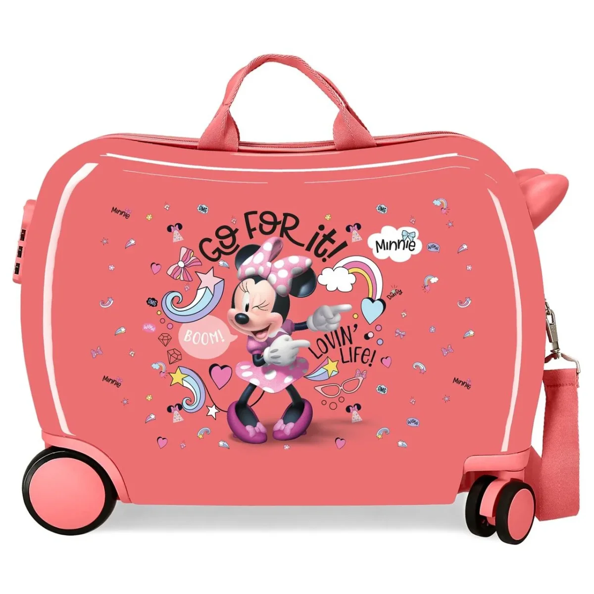 Maleta infantil 2 ruedas multidireccionales Minnie Loving Life - Des Produits Outdoor Pensés pour Vos Aventures au Quotidien Coriex Chariot rigide Stitch, valise de voyage Lilo et Stitch pour enfants,  bagage à main robuste