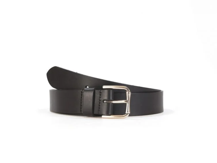 Ceinture cuir noir boucle élégante rouleau fixe cm Vins Rouges Harmonieux Occasion