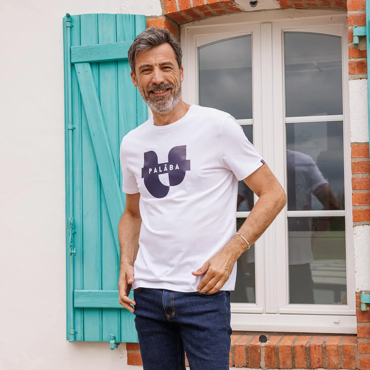 T-shirt blanc homme SIGNATURE PALÂBA - Vins BRODE Rouges Harmonieux pour Chaque Occasion